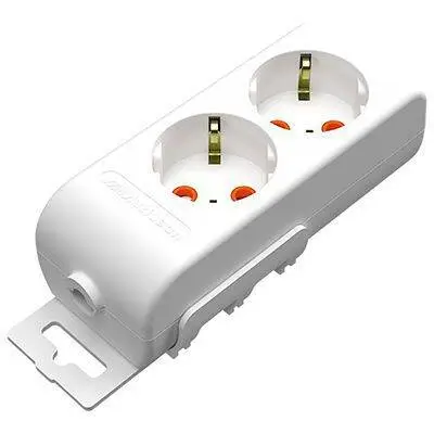 Electrice - Bloc prelungitor electric 2 prize schuko 16A 3500W alb Ri-tech Mutlusan 001 175 210001 00 00