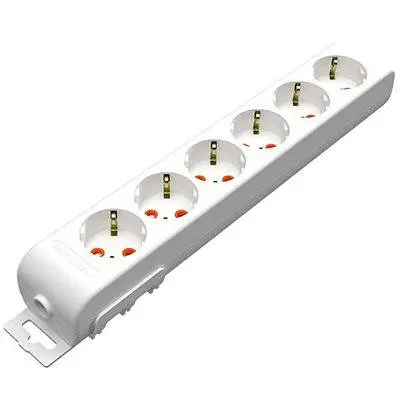 Electrice - Bloc prelungitor electric 6 prize schuko 16A 3500W alb Ri-tech Mutlusan 001 175 610001 00 00