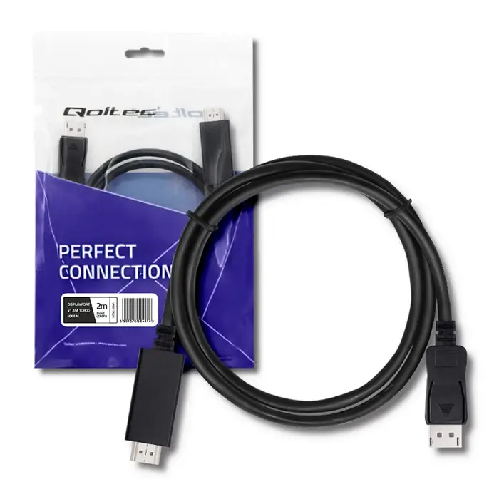 Cabluri DisplayPort - Cablu 4K UHD 2880p DisplayPort v1.2 - HDMI 2m negru QOLTEC-50441 50441-QOLTEC – IoElectronice.ro