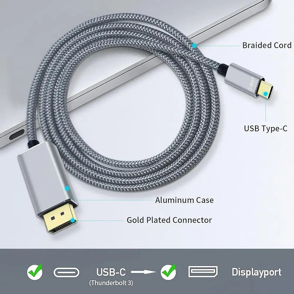 Cablu 8K/60Hz USB3.1 USB-C tata la DisplayPort tata 1.8m – IoElectronice.ro [2]