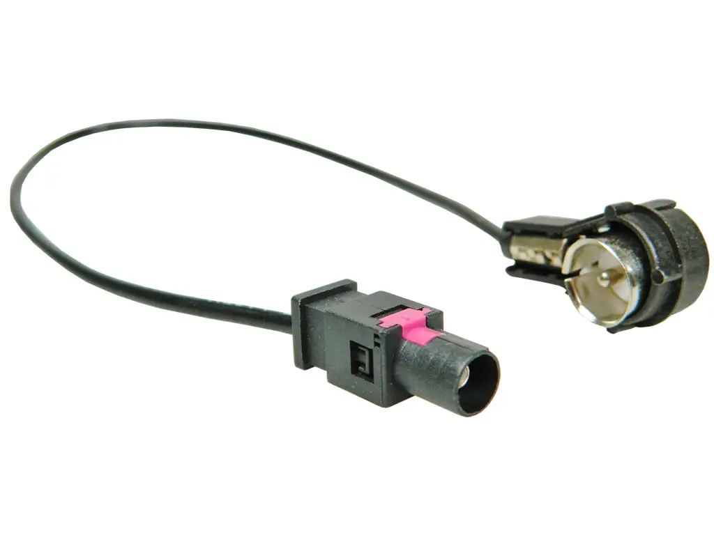 Conectica - Cablu adaptor radio auto Fakra mufa tata - ISO mufa tata 90 grade 0.23m 4CARMEDIA ZRS-BMW-ISO