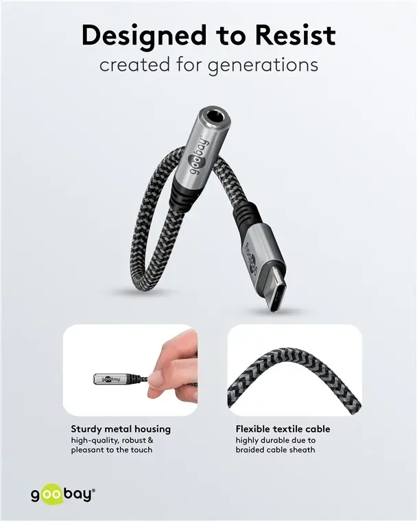 Cablu adaptor USB-C la mufă Jack 3.5 mm mamă 15cm textil Goobay 74056 – IoElectronice.ro [4]
