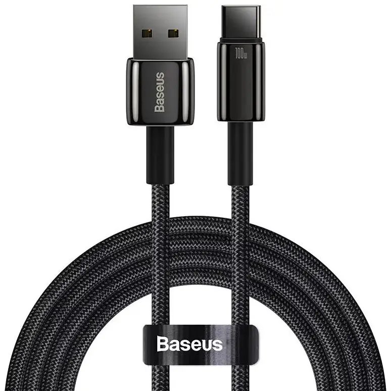 Telefoane-tablete - Cablu alimentare și date Baseus CAWJ000001 USB 2.0 Type-C 100W, lungime 1m, culoare neagră