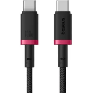Cabluri telefon-tableta - Cablu alimentare-date Baseus Dura Fast Charging Data 1m USB Type-C - USB Type-C 100W braided roșu+negru P10377803U01-01