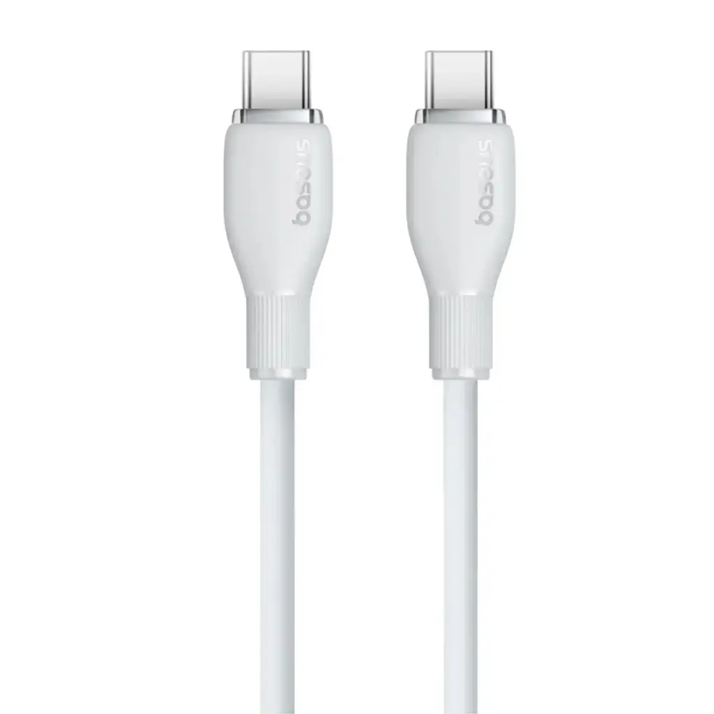 Cablu alimentare și date Baseus Pudding P10355702221-01 USB Type-C la USB Type-C 100W, lungime 2m, alb, 12V, 2500mAh [1]