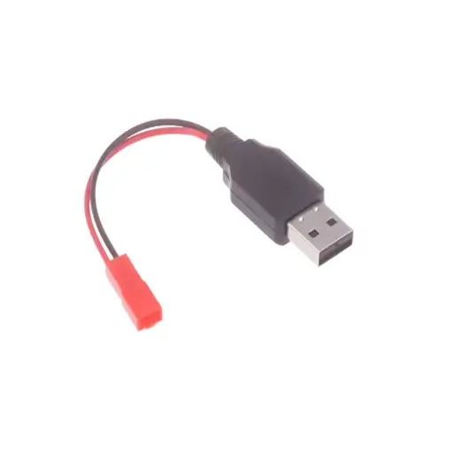 Cablu de Alimentare Li-ion 3.7V USB A Tata – Mufa JST 2 Pin Mamă, 15cm [1]