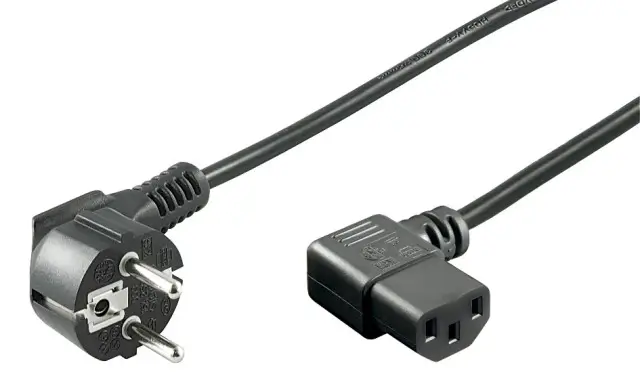 Cabluri - Cablu alimentare PC 2m CEE 7/7 cotit 90 IEC320-C13 negru H03VV-F3G OEM