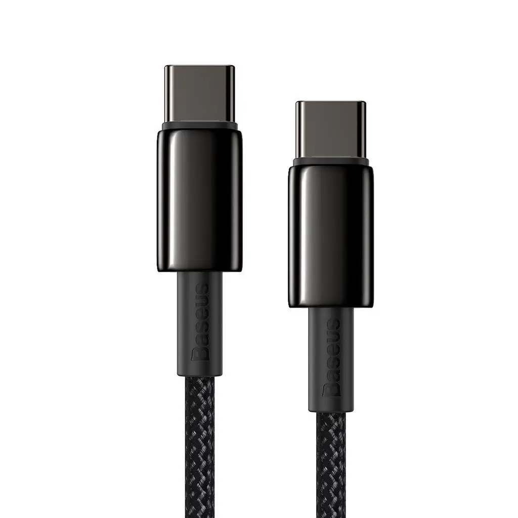 Cablu alimentare si date Baseus Tungsten Gold Fast Charging USB Type-C - USB Type-C 100W braided 1m negru CATWJ-01 – IoElectronice.ro [3]