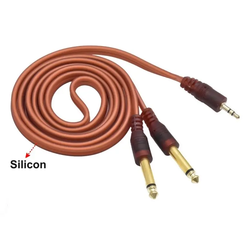 Cabluri Jack - Cablu audio 3.5 mm Jack stereo tata la 2x6.35 mm Jack mono tata cablu plat silicon 1.5m contacte aurite – IoElectronice.ro