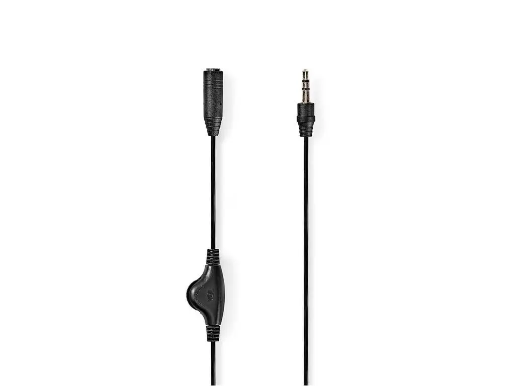 Conectica - Cablu audio Jack Stereo cu control volum Nedis 3.5mm tata - 3.5mm mama 1m negru CAGL22090BK10