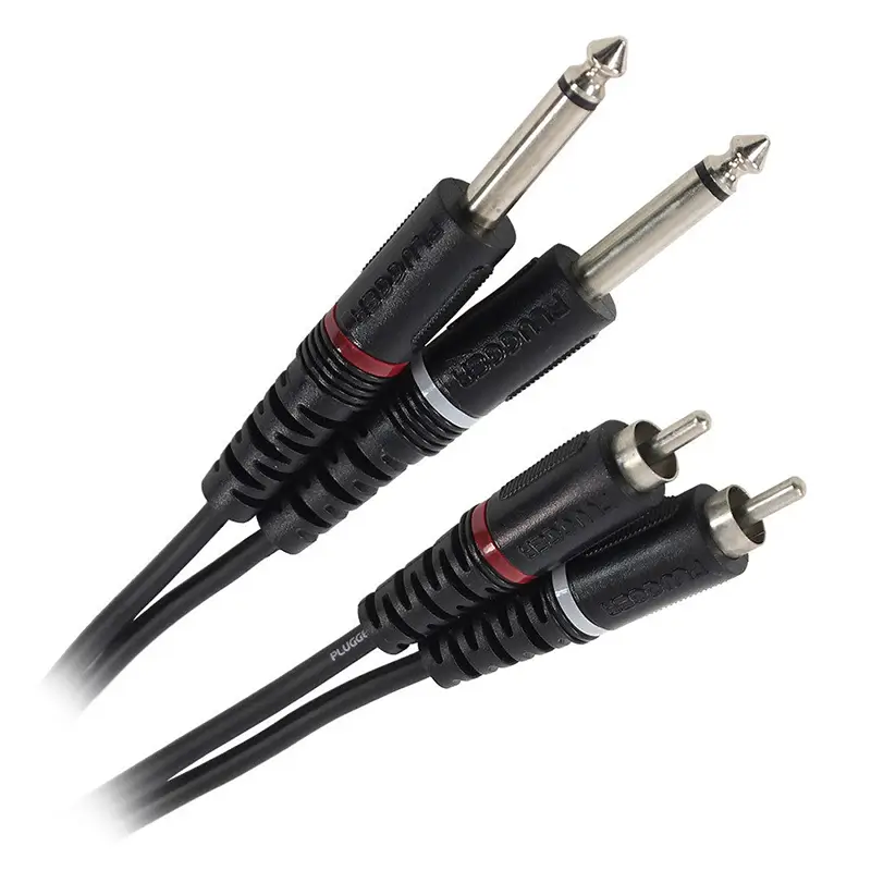 Conectica - Cablu audio 2x Jack 6.35 mm tata mono - 2x RCA tata 6m