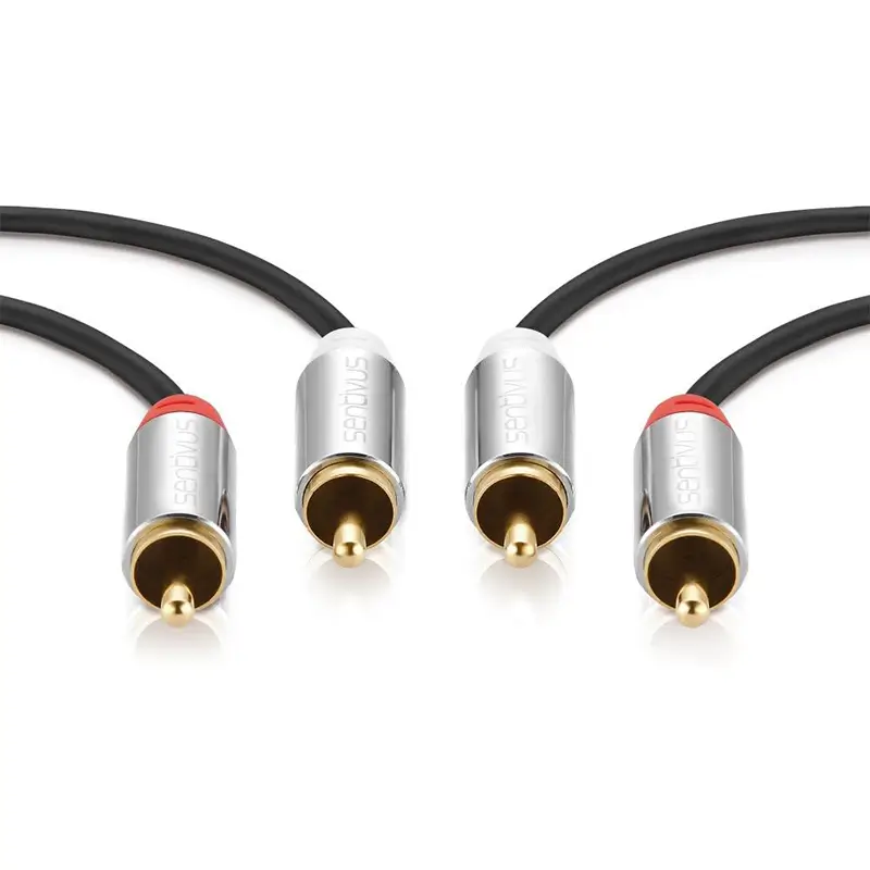 Cablu audio RCA stereo 2m SENTIVUS, calitate premium, mufe aurite, compatibil cu toate dispozitivele audio [2]