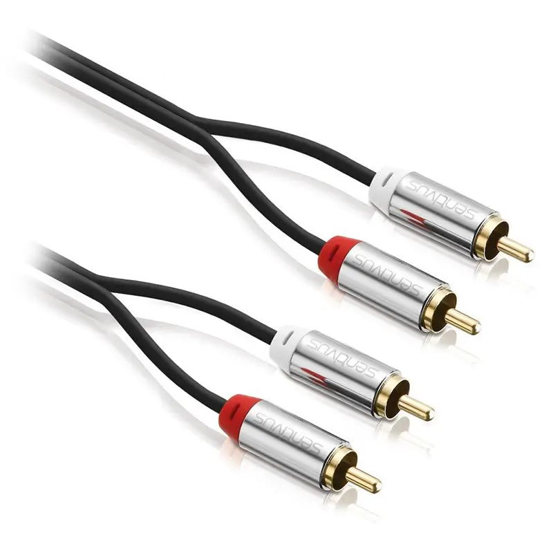 Cabluri RCA - Cablu audio RCA stereo 2m SENTIVUS, calitate premium, mufe aurite, compatibil cu toate dispozitivele audio