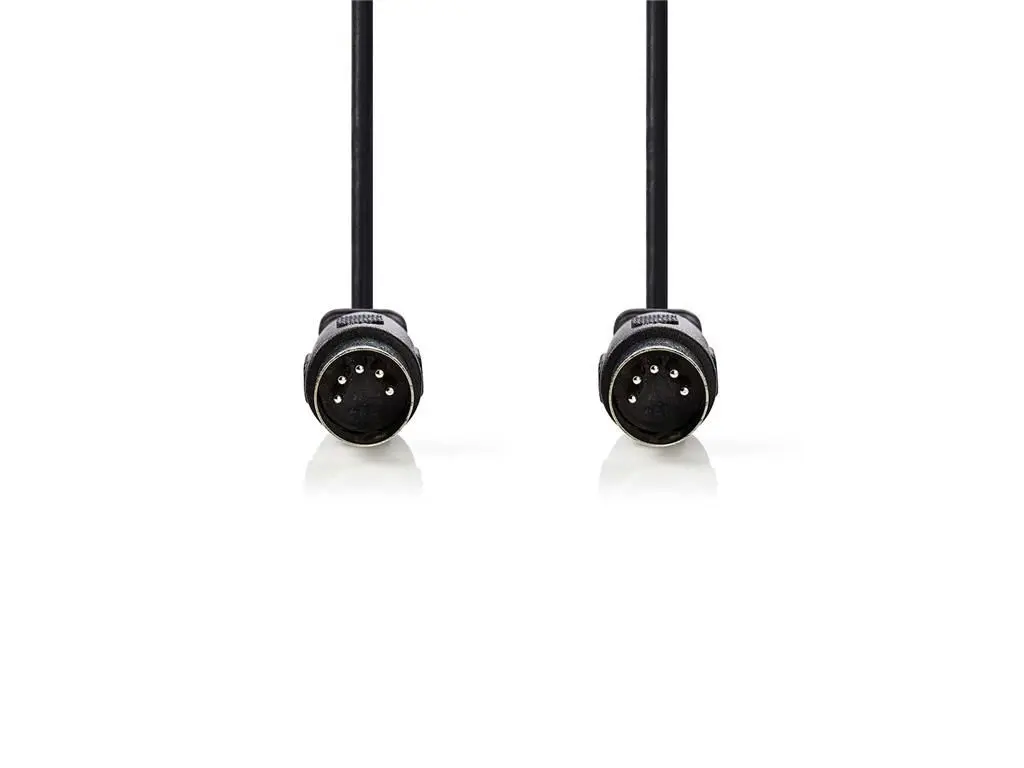 Cabluri DIN 5 pini - Cablu audio stereo DIN 5p tata - 5p DIN tata 3m negru Nedis CAGL20000BK30 – IoElectronice.ro