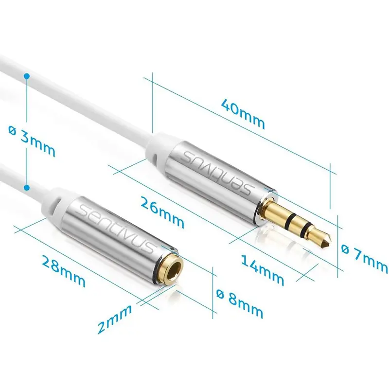 Cablu audio stereo SENTIVUS 1m Jack 3.5 mm tata - 2x 3.5 mm mama SE-AU101-010 – IoElectronice.ro [2]