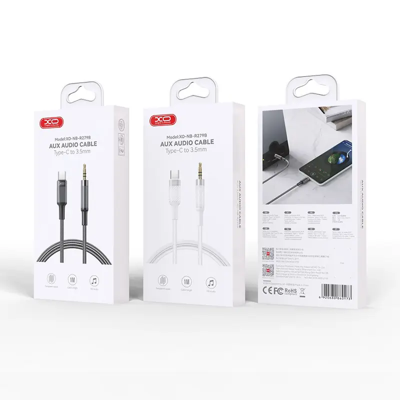 Cablu auxiliar audio Type-C la 3.5 mm Jack 1m alb XO-NB-R279B - IoElectronice.ro [2]
