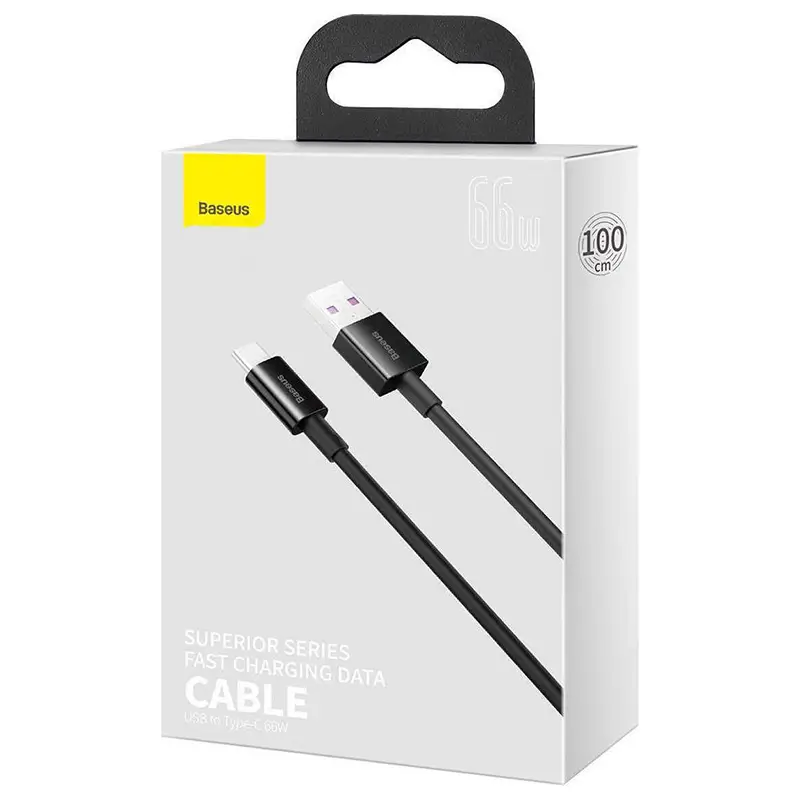 Cablu Baseus CATYS-B01 USB - Tip C 1m 100W 6A PD2.0 negru [6]