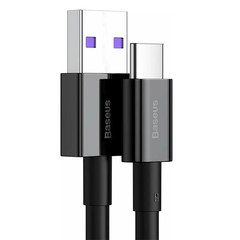 Cablu Baseus CATYS-B01 USB - Tip C 1m 100W 6A PD2.0 negru [2]