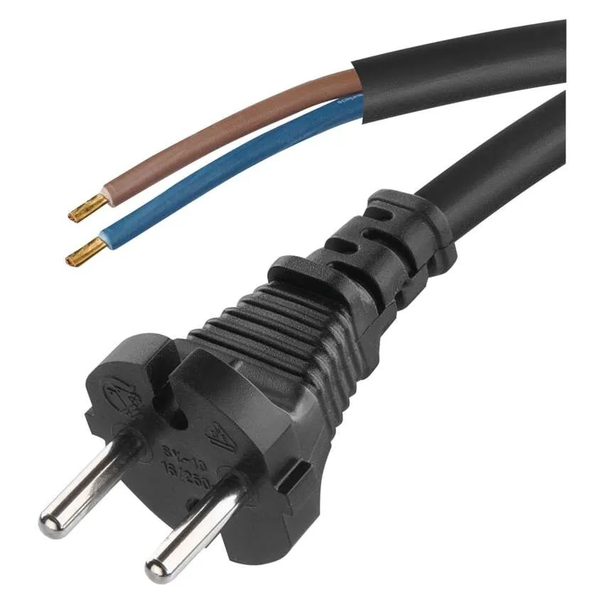 Cablu de alimentare EMOS S03030N 3m, flexibil, izolație cauciuc/neopren, 2x1mm2, H05RN, negru [1]