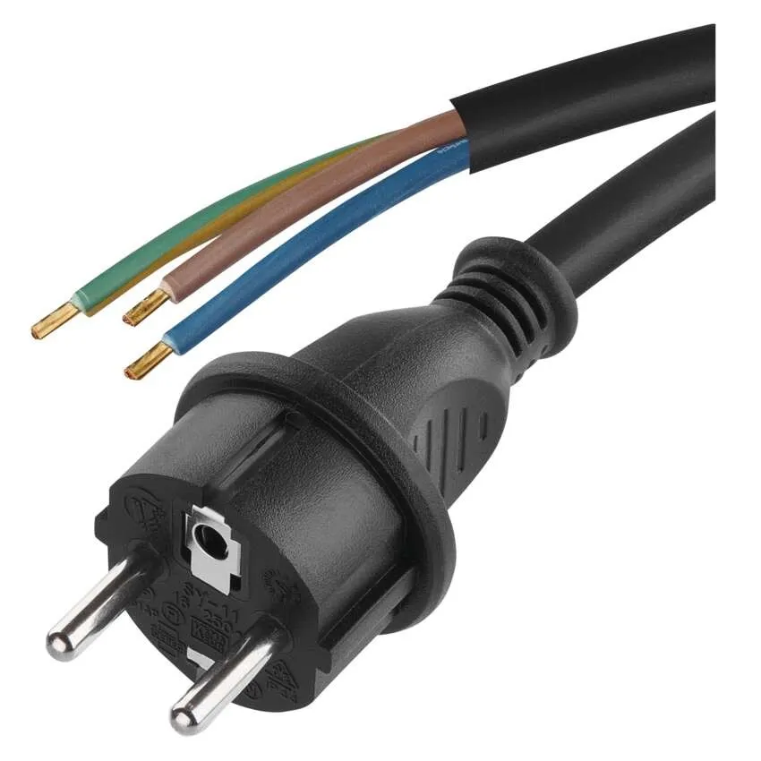 Cablu de alimentare EMOS S03230, nedetasabil, flexibil, 3x1.5mm², lungime 3m, culoare negru [1]