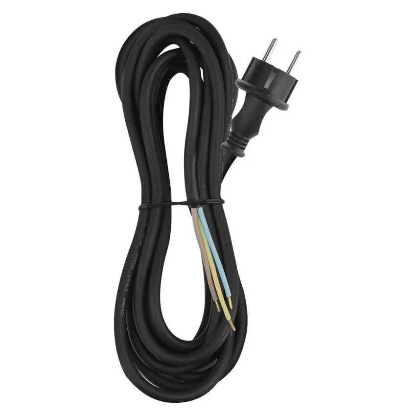 Conectica - Cablu de alimentare EMOS S03250 3x1.5mm2 5m negru, flexibil, izolație cauciuc