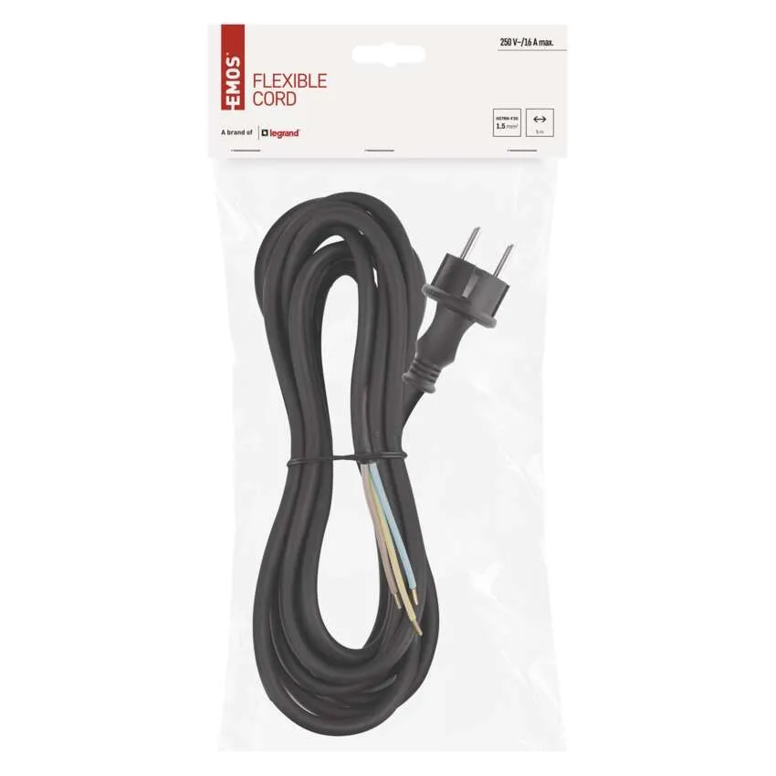Cablu de alimentare EMOS S03250N 3x1.5mm2 H07RN-F 5m negru, flexibil, izolație cauciuc/neopren [2]