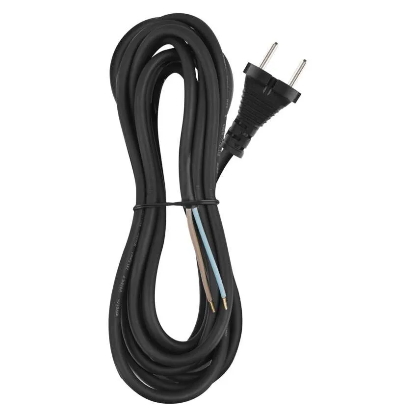 Conectica - Cablu de alimentare EMOS S03350 2x1.5mm² 5m negru flexibil cu izolație din cauciuc