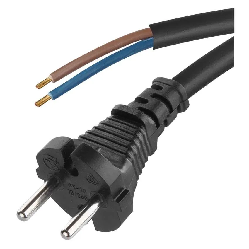 Cablu de alimentare EMOS S03350 2x1.5mm² 5m negru flexibil cu izolație din cauciuc [1]
