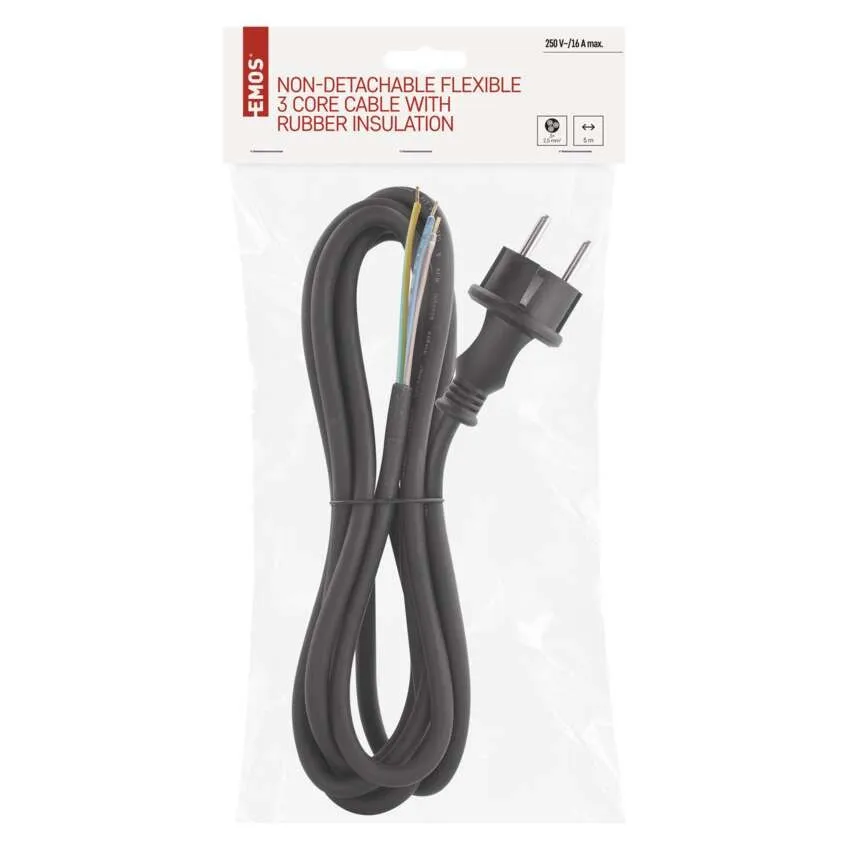 Cablu de alimentare EMOS S03450 3x2.5mm2 5m negru, flexibil, izolație cauciuc [2]