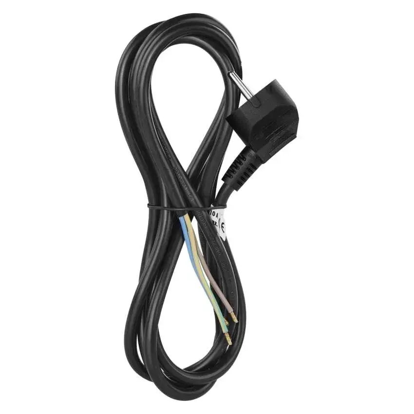Conectica - Cablu de alimentare EMOS S18312 flexibil 3x1mm2 2m negru, izolație PVC, pentru diverse aplicații electrice.