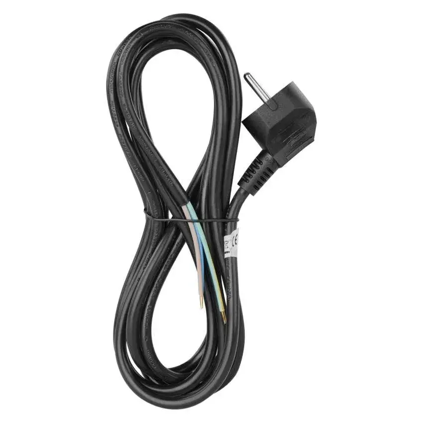 Conectica - Cablu de alimentare EMOS S18313 3x1mm2 3m negru, flexibil, izolație PVC, pentru diverse aplicații electrice.