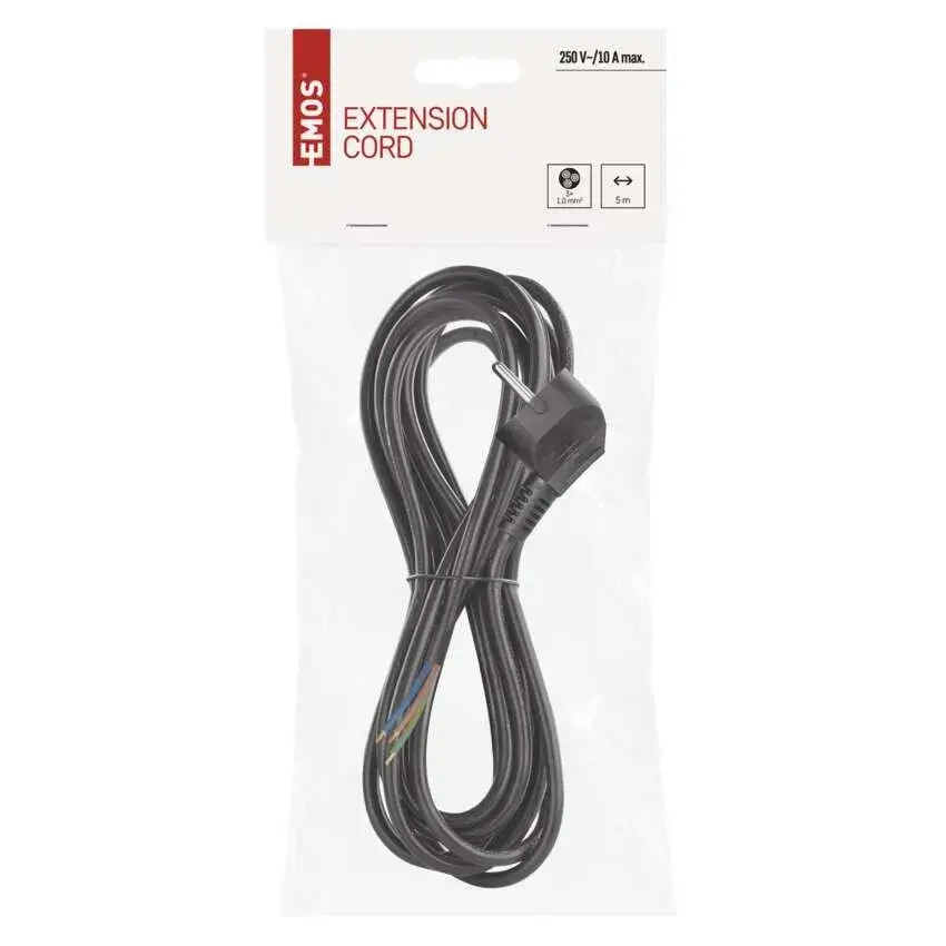 Cablu de alimentare EMOS S18315 flexibil 3x1mm2 5m negru, izolație PVC, pentru diverse aplicații electrice. [2]