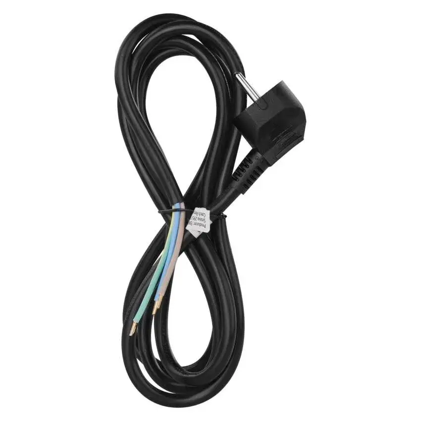 Conectica - Cablu de alimentare EMOS S18322 flexibil 3x1.5mm2 2m negru, izolație PVC, pentru diverse aplicații electrice.
