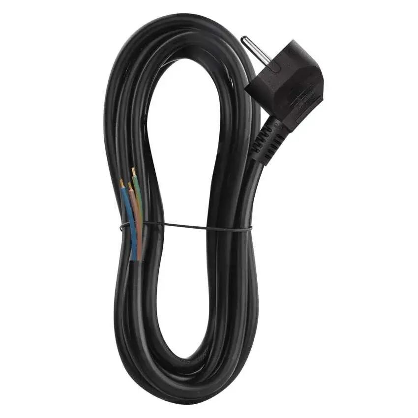 Conectica - Cablu de alimentare EMOS S18323 flexibil 3x1.5mm2 3m negru, izolație PVC, pentru diverse aplicații electrice.