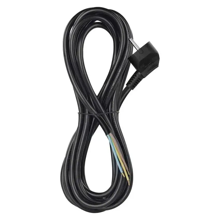 Conectica - Cablu de alimentare EMOS S18325 flexibil 3×1.5mm² 5m negru, izolație PVC, pentru diverse aplicații electrice.