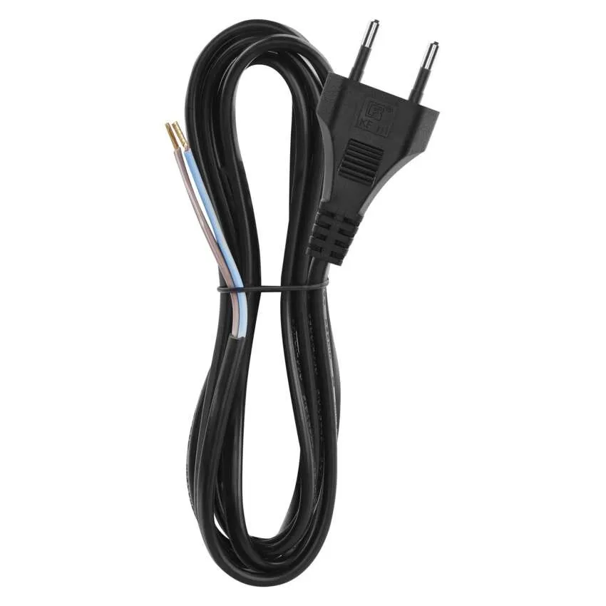 Conectica - Cablu de alimentare EMOS S19272, flexibil, izolație PVC, 2 m, 0.75mm², culoare neagră