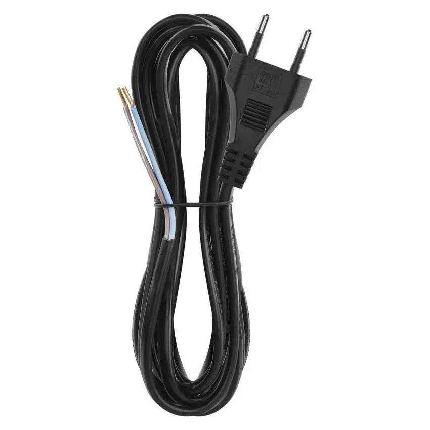 Conectica - Cablu de alimentare EMOS S19273 flexibil, izolație PVC, 2 x 0.75mm², lungime 3m, culoare neagră