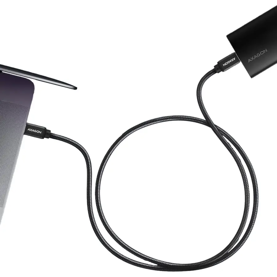 Cablul USB-C de încărcare și date AXAGON BUCM3-CM15AB, 1.5m, PD 60W, Fast Charge, Negru, Durabil și Rapid [3]