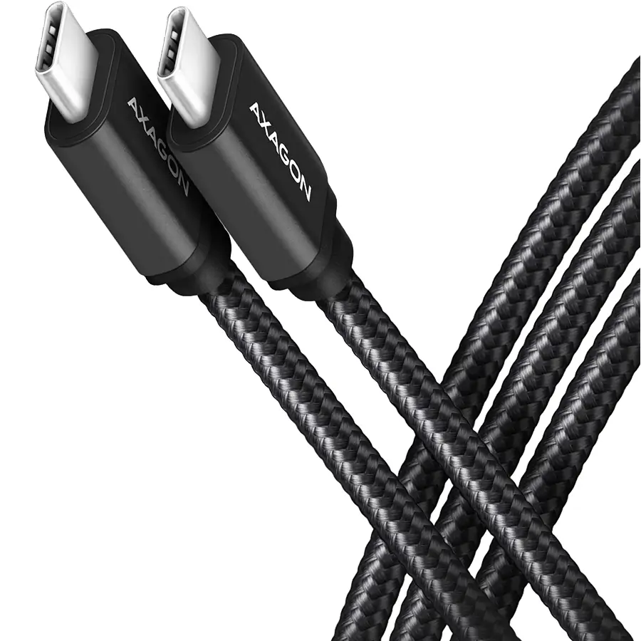 Cablul USB-C de încărcare și date AXAGON BUCM3-CM15AB, 1.5m, PD 60W, Fast Charge, Negru, Durabil și Rapid [1]