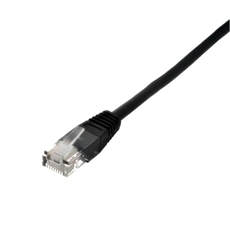 Cabluri retea RJ45 - Cablu de rețea UTP Well cat5e patch cord RJ45 2m negru UTP-0008-2BK-WL – IoElectronice.ro