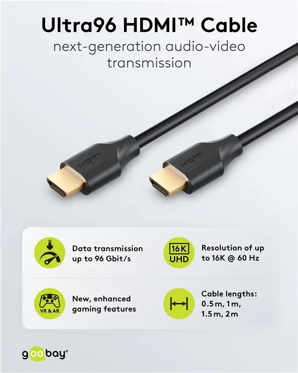Cablu HDMI v2.2 0.5m UltraHD eARC 16K/60Hz 96Gbit/s 8K/60Hz 4K240Hz Goobay 80073 [2]