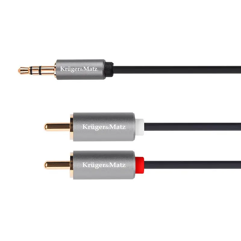 Cabluri Jack - Cablu JACK 3.5 mm - 2x RCA 3m Basic KRUGER&MATZ – IoElectronice.ro