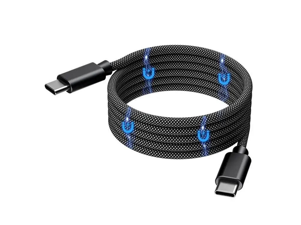 Cablu magnetic date / încărcare USB-C - USB-C Choetech XCC-1054-BK 1.2m PD 100W – IoElectronice.ro [3]