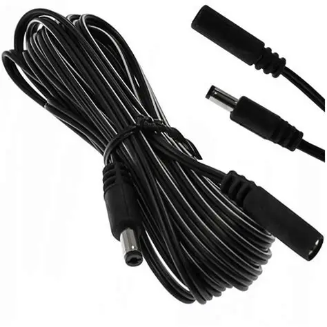 Cabluri - Cablu prelungitor 2x0.5mm² DC 5.5/2.1 mufa - DC 5.5/2.1 mama 2m 5A drept negru ESPE KAB-2MWT/GN2.1 – IoElectronice.ro