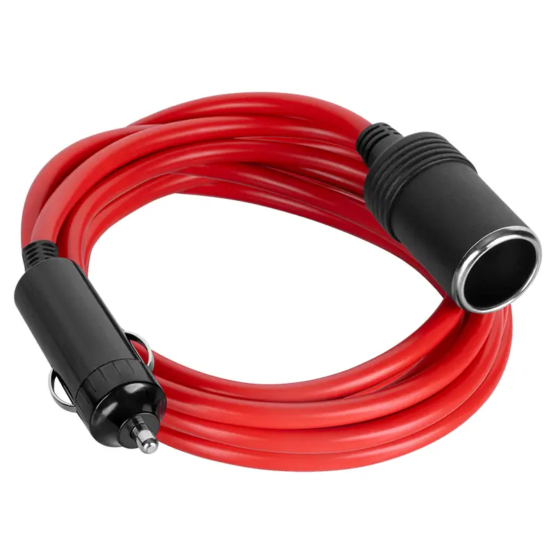 Accesorii Auto - Cablu prelungitor 5m priza brichetă auto Peiying PY-CHR0013-5, 120W, 10A, 12V/24V DC, culoare roșie.