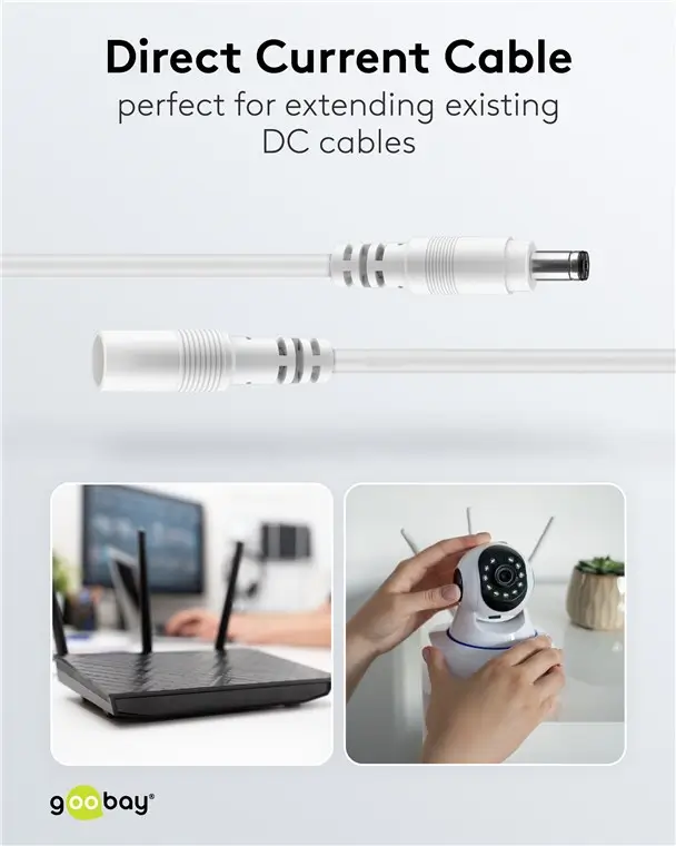 Cablu prelungitor DC 5.5/2.1 mufa - DC 5.5/2.1 soclu 5m 5A 2x0.5mm² cupru drept alb Goobay 76676 – IoElectronice.ro [7]