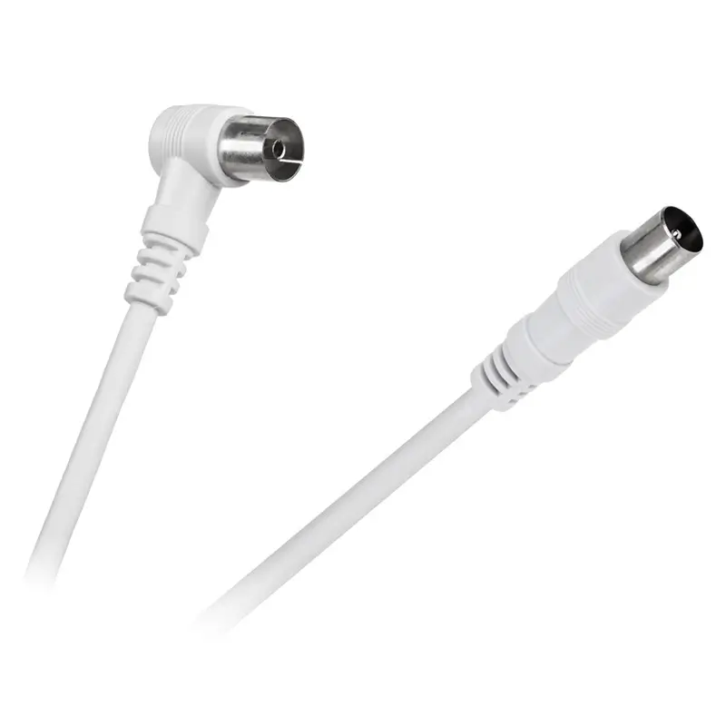Cabluri TV - Cablu RF video alb mufa dreapta si la 90 grade 5m Cabletech KPO2740F-5 – IoElectronice.ro