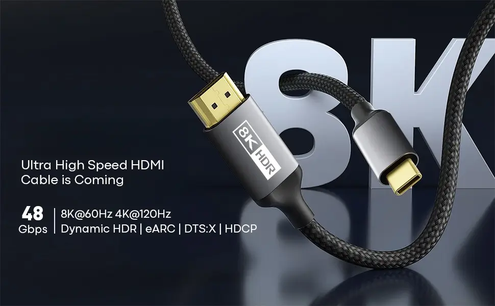 Cablu semnal USB-C 3.1 la HDMI 1.8m 8Kx4K/60Hz negru OEM [2]