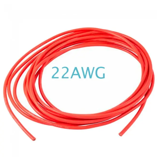 Cabluri alimentare AC-DC - Cablu siliconic multifilar 22AWG 0.5mm2 rosu 1m - IoElectronice.ro