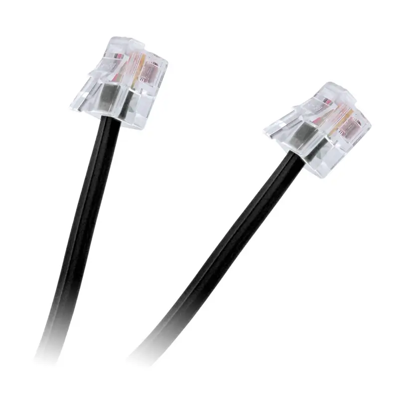 Cabluri telefon - Cablu telefon 2m RJ11 negru – IoElectronice.ro